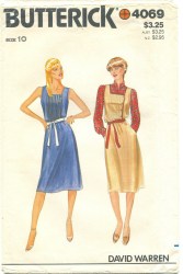 4069 BUTTERICK SLEEVELESS DRESS OR JUMPER PATTERN 14 UNCUT